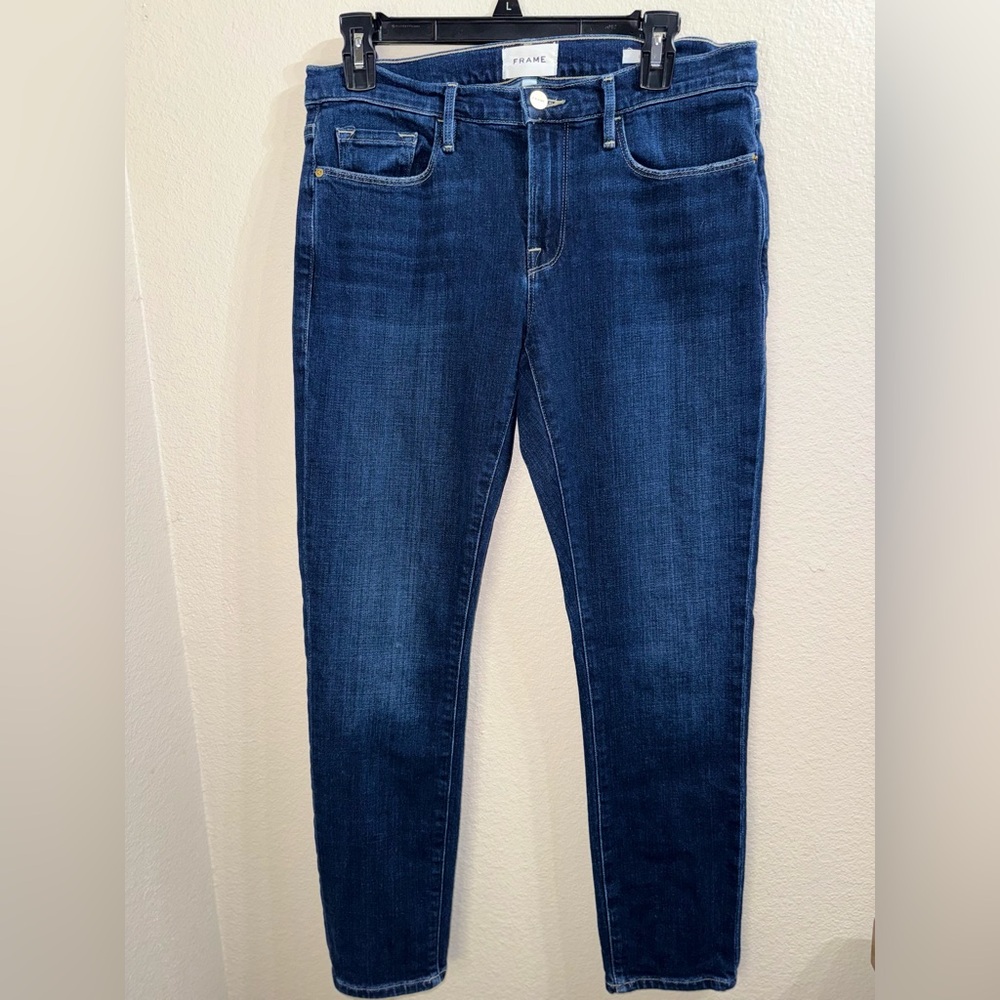 Frame Denim Women's Straight Leg Jeans - Dark Blue‎